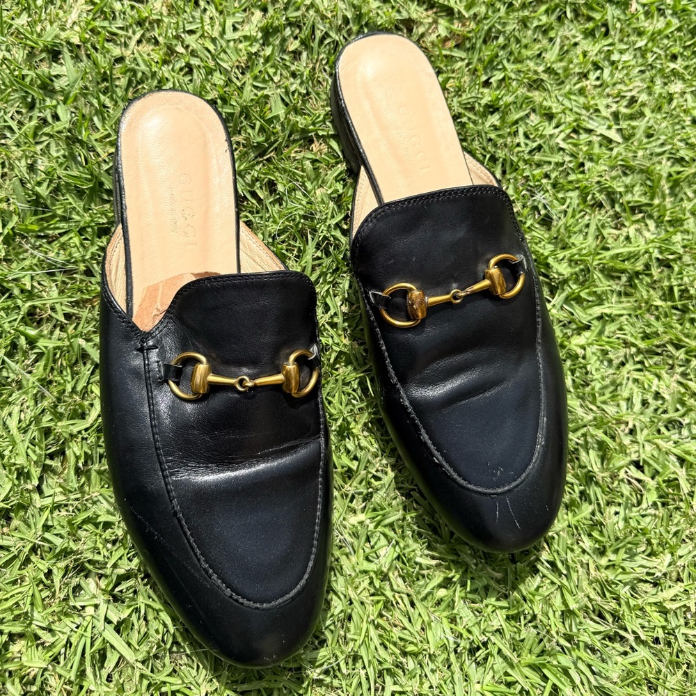 Black Leather Slip-On Loafers